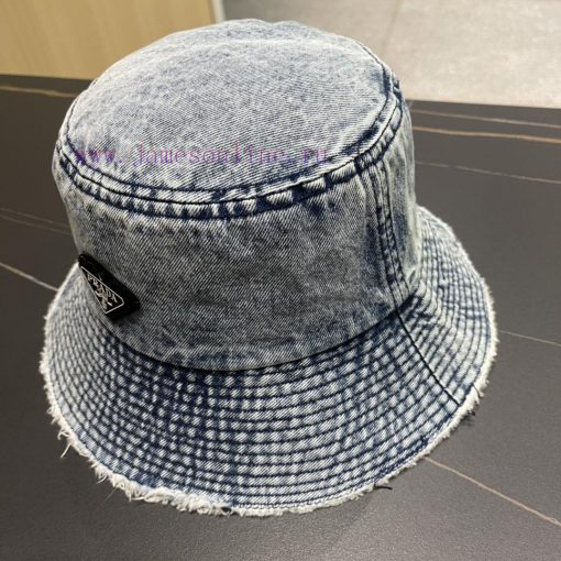 pr@da 2024 Prada denim inverted triangle baseball capStar washed denim color, same as the rucdcnuqsj - Image 4