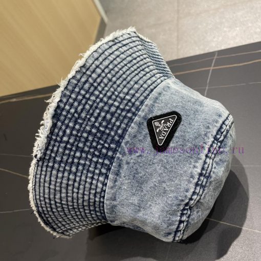 pr@da 2024 Prada denim inverted triangle baseball capStar washed denim color, same as the rucdcnuqsj - Image 10