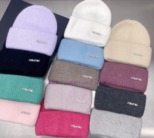 Miumiu rabbit velvet wool hat is simple and elegant, warm and fashionablehohrta3l