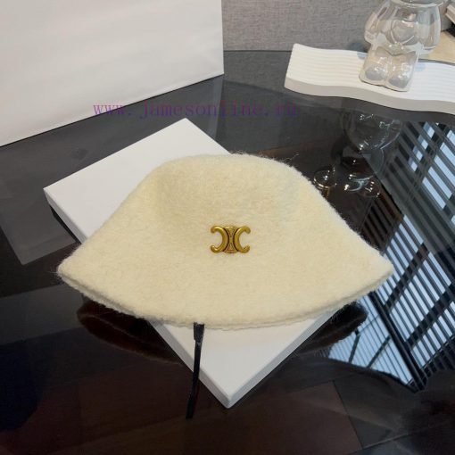 Celine autumn and winter lamb hat fisherman hatThis bucket hat with a built-in small head efripgcxm - Image 4