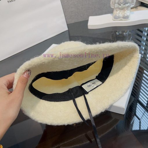 Celine autumn and winter lamb hat fisherman hatThis bucket hat with a built-in small head efripgcxm - Image 6