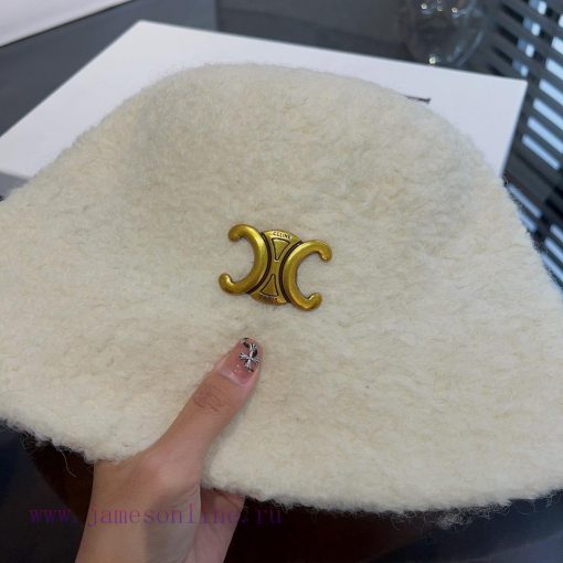 Celine autumn and winter lamb hat fisherman hatThis bucket hat with a built-in small head efripgcxm - Image 7