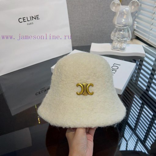 Celine autumn and winter lamb hat fisherman hatThis bucket hat with a built-in small head efripgcxm - Image 8