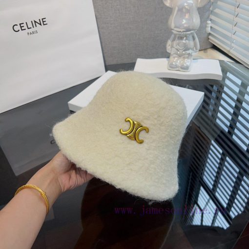 Celine autumn and winter lamb hat fisherman hatThis bucket hat with a built-in small head efripgcxm - Image 10