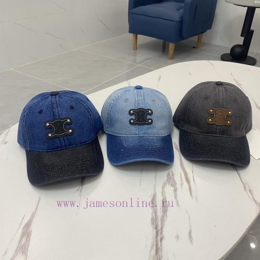 New Spring/Summer Collection: CELINE Splicing Color Cowboy Baseball Hattqj0mmz7 - Image 2