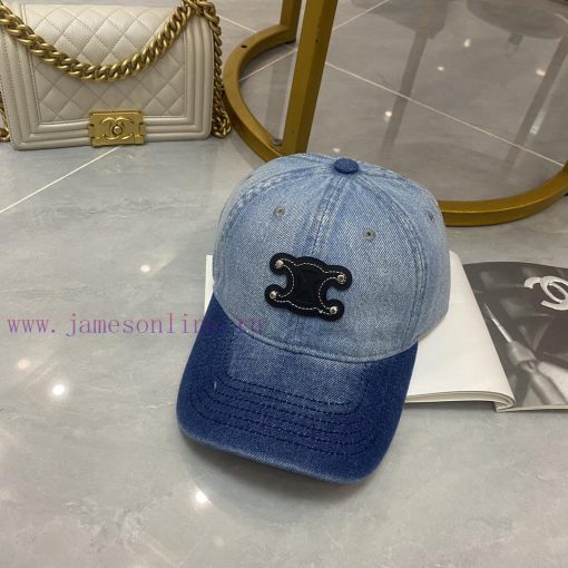 New Spring/Summer Collection: CELINE Splicing Color Cowboy Baseball Hattqj0mmz7 - Image 3