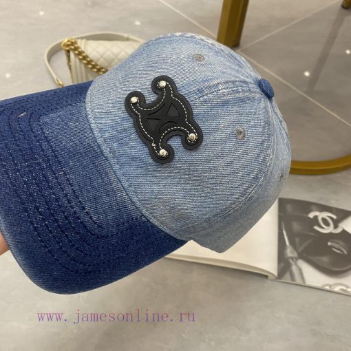New Spring/Summer Collection: CELINE Splicing Color Cowboy Baseball Hattqj0mmz7 - Image 4
