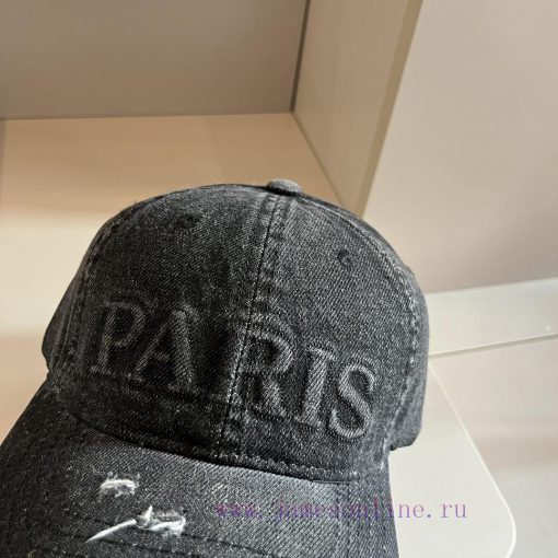Prada new denim baseball cap duckbill cap, water play denim cap, head circumference 57cmh11cdtht - Image 4