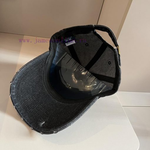 Prada new denim baseball cap duckbill cap, water play denim cap, head circumference 57cmh11cdtht - Image 9