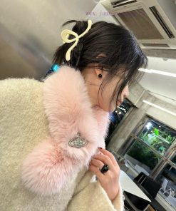 Queen Dowager Xi's trendy brand fur collar scarf50dp3fnu