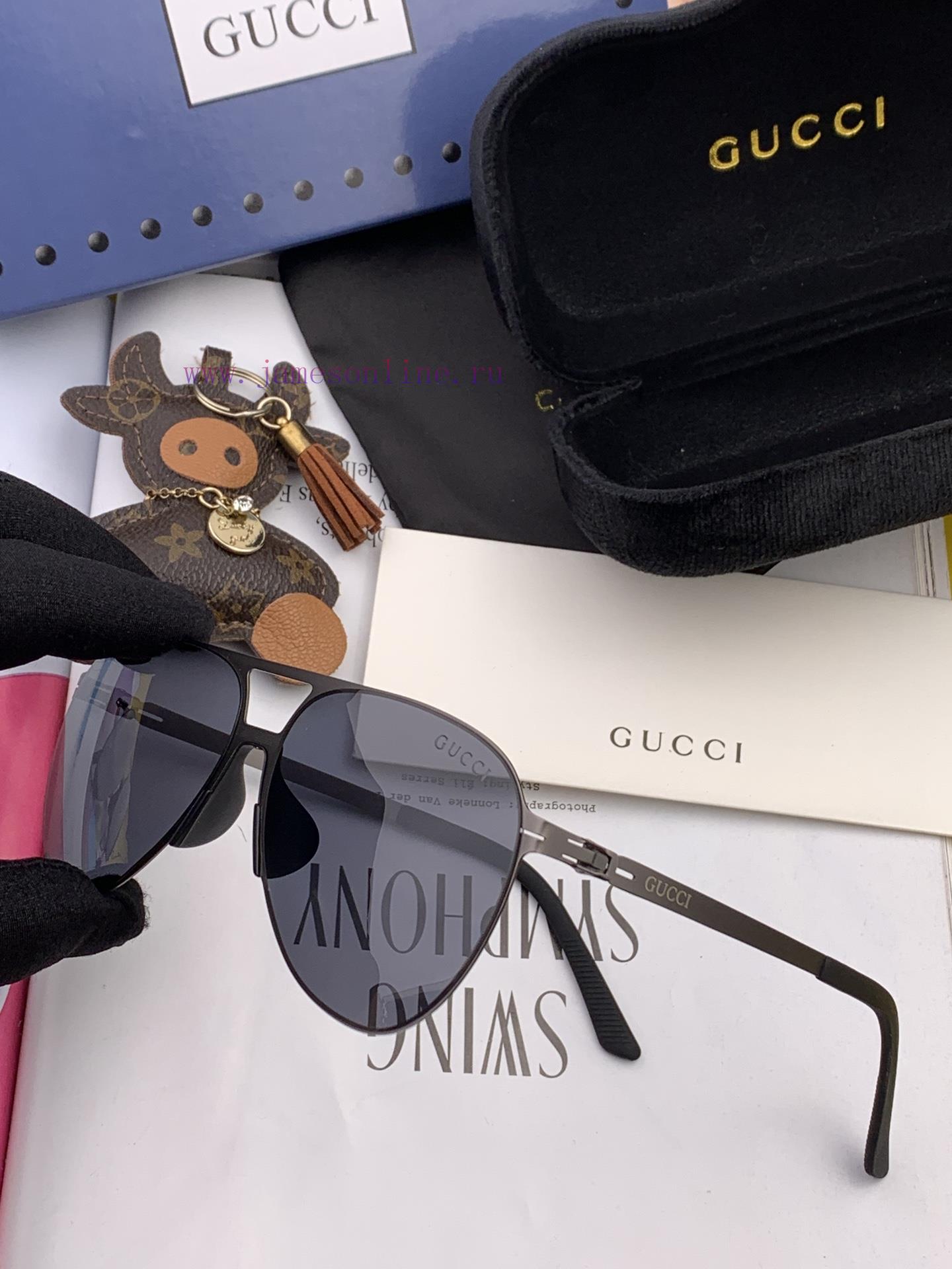 GUCCI 2023 new men's and women's couple sunglasses polygonal sunglasses IP electroplating ne4zhyhzna - Image 7