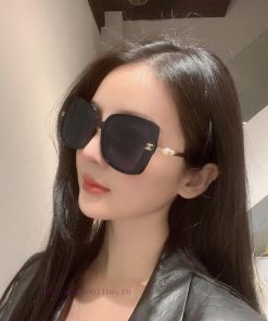 2023 New CHANEL Women's Mature Large Frame Sunglasses Fashion Diamond studded Mirror Legs Hiog9ufhf3