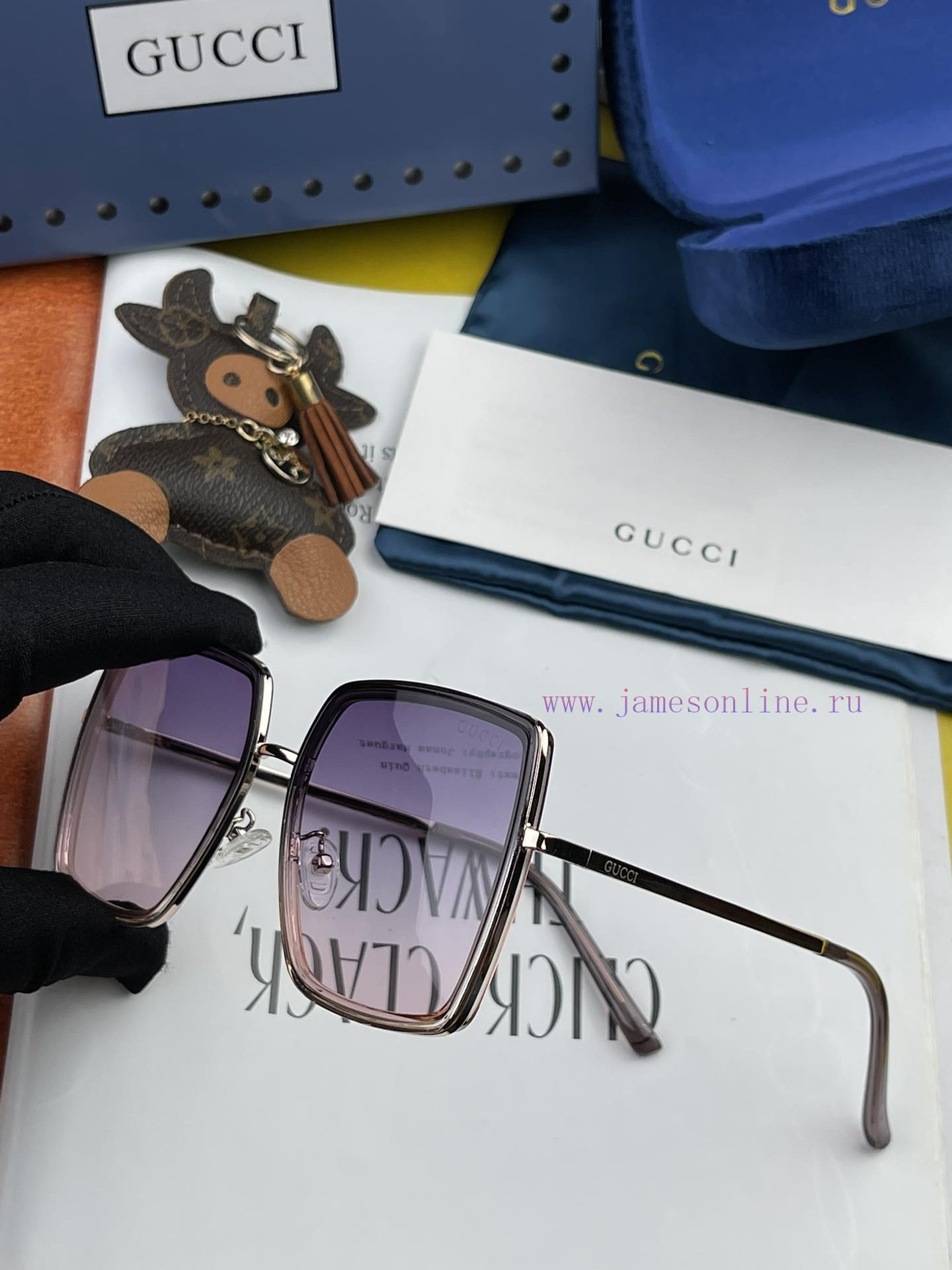 GUCCI Nylon Polarized Sunglasses 2024 Spring New Trendy Popular Fashion Box Polarized Sungla9itz6xus - Image 9