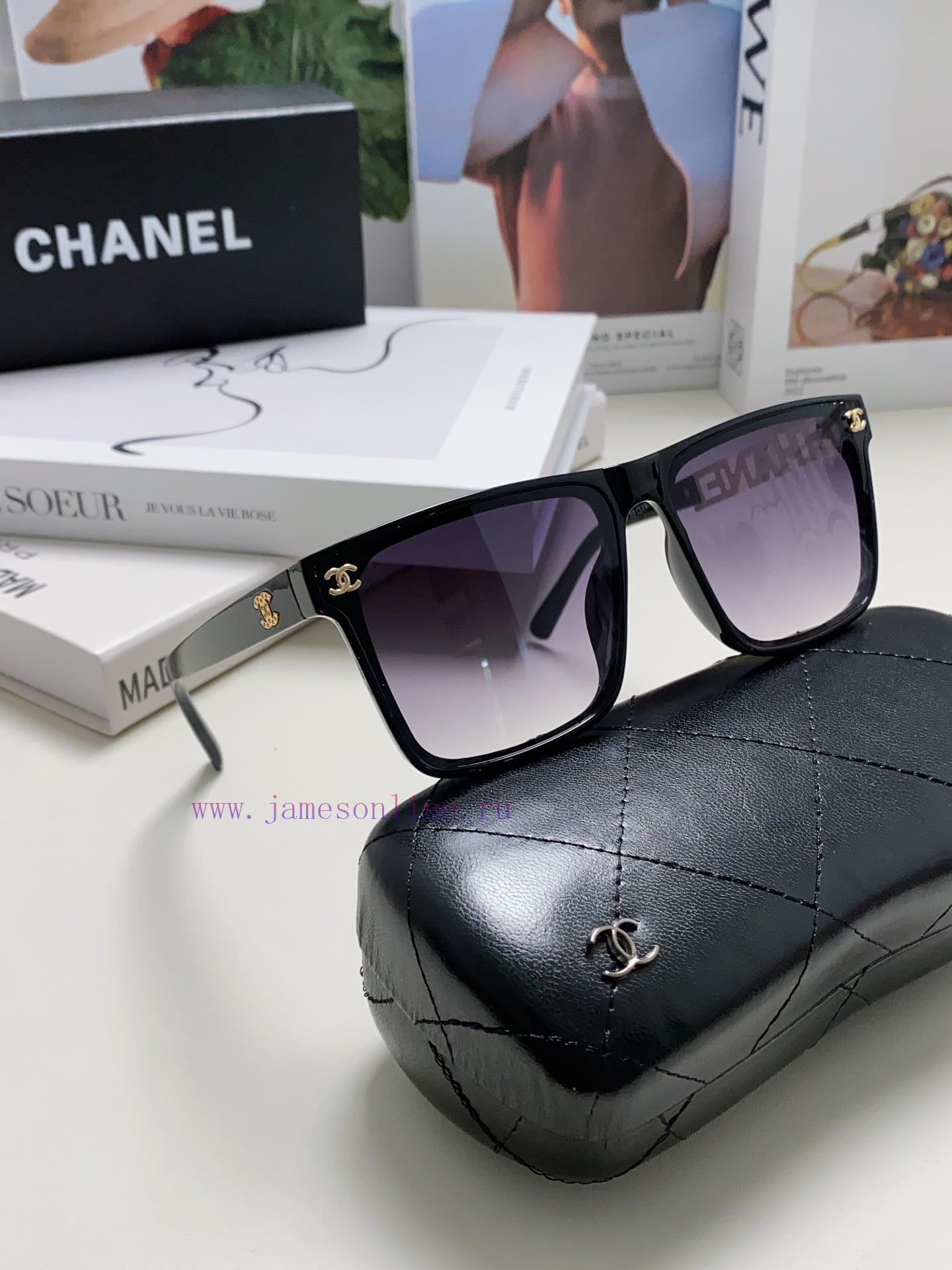 CHANEL 2024 New Trendy Popular Fashion Box Sunglasses Comfortable to Wear Internet Celebritywypeh5dr - Image 9
