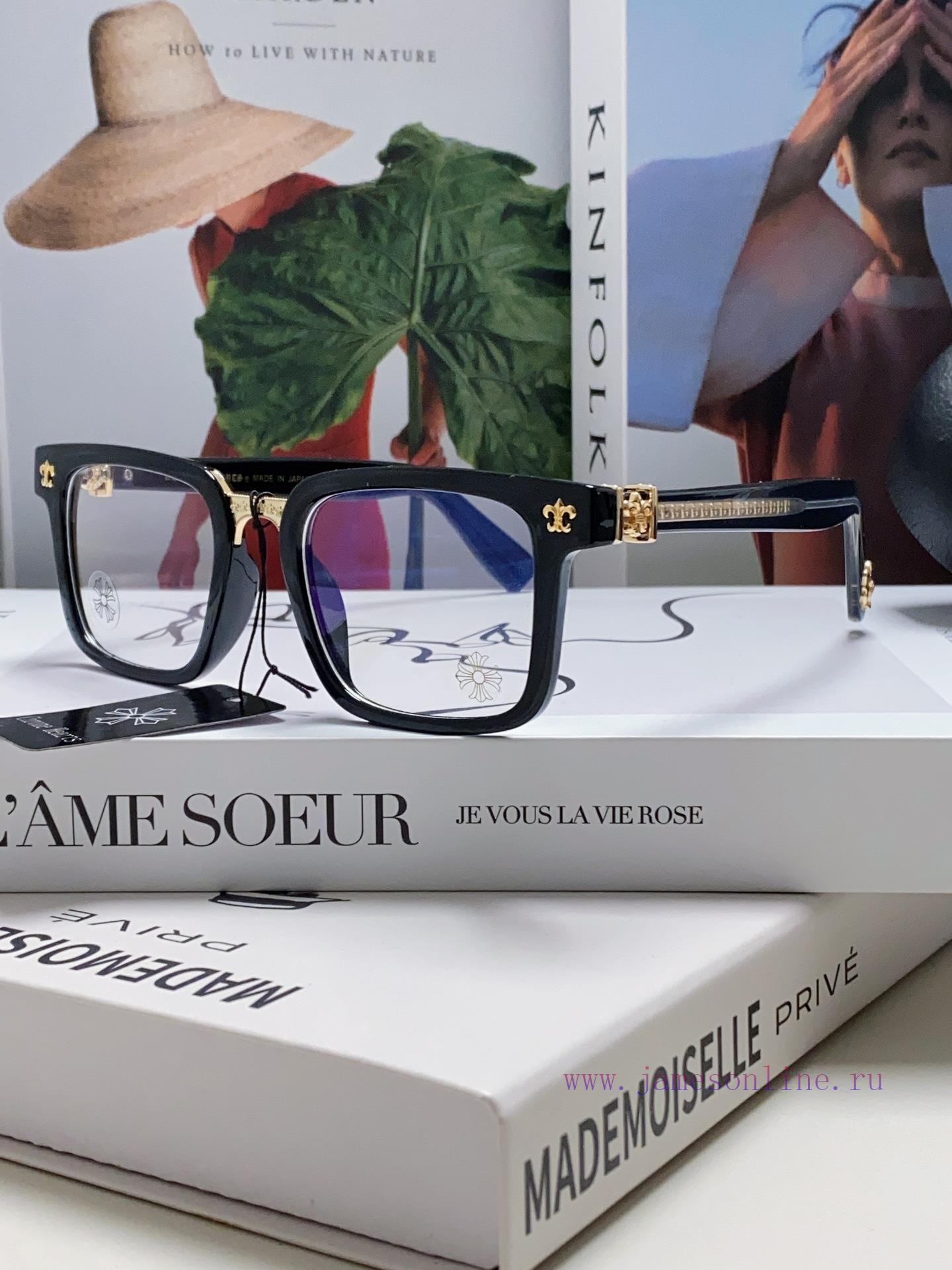 Chrome Hearts 2024 New Retro Black Eyeframe Men's Japanese Artistic Thick Frame Anti Blue Liuipa4fly - Image 2
