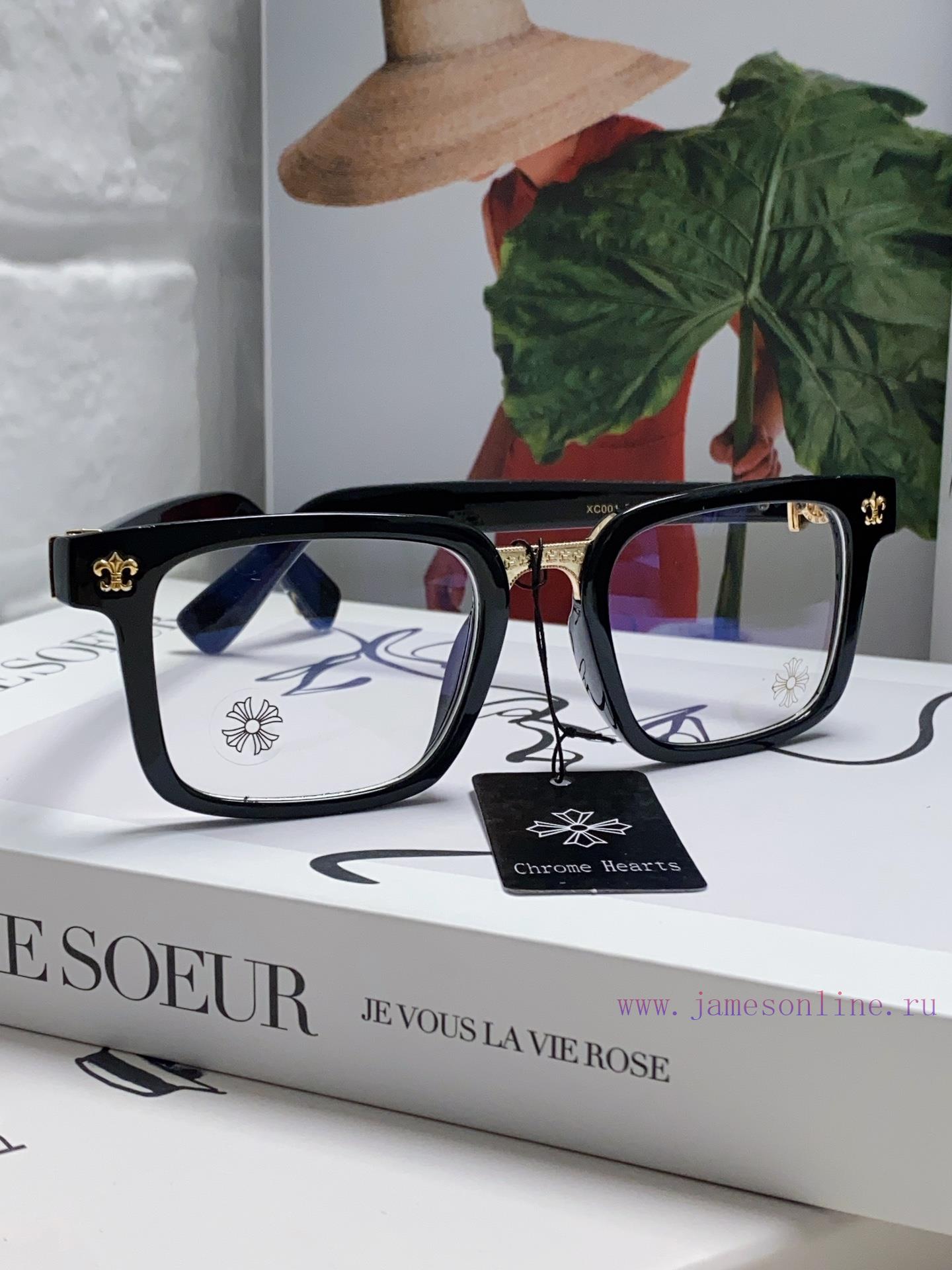 Chrome Hearts 2024 New Retro Black Eyeframe Men's Japanese Artistic Thick Frame Anti Blue Liuipa4fly - Image 3