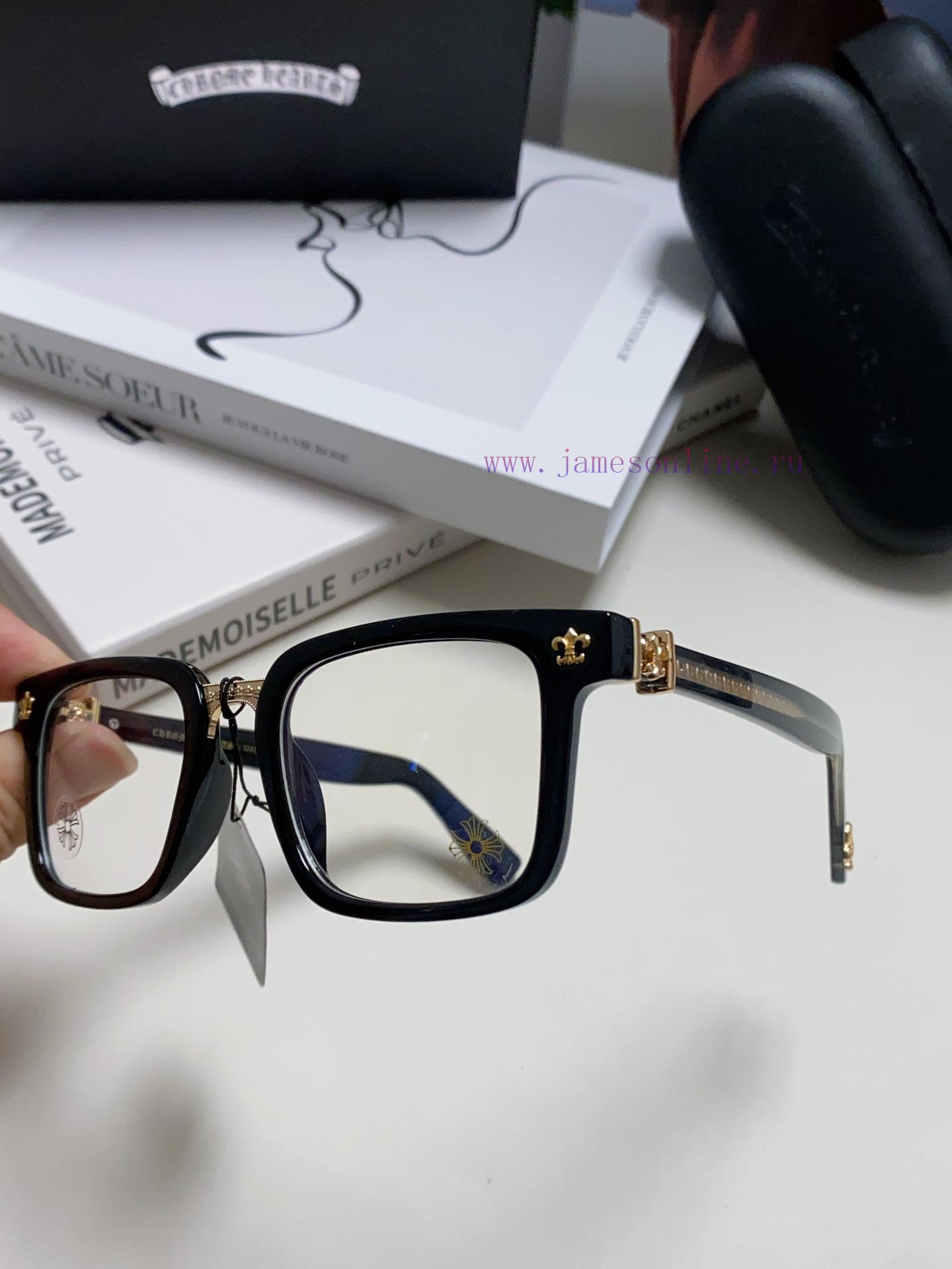 Chrome Hearts 2024 New Retro Black Eyeframe Men's Japanese Artistic Thick Frame Anti Blue Liuipa4fly - Image 7