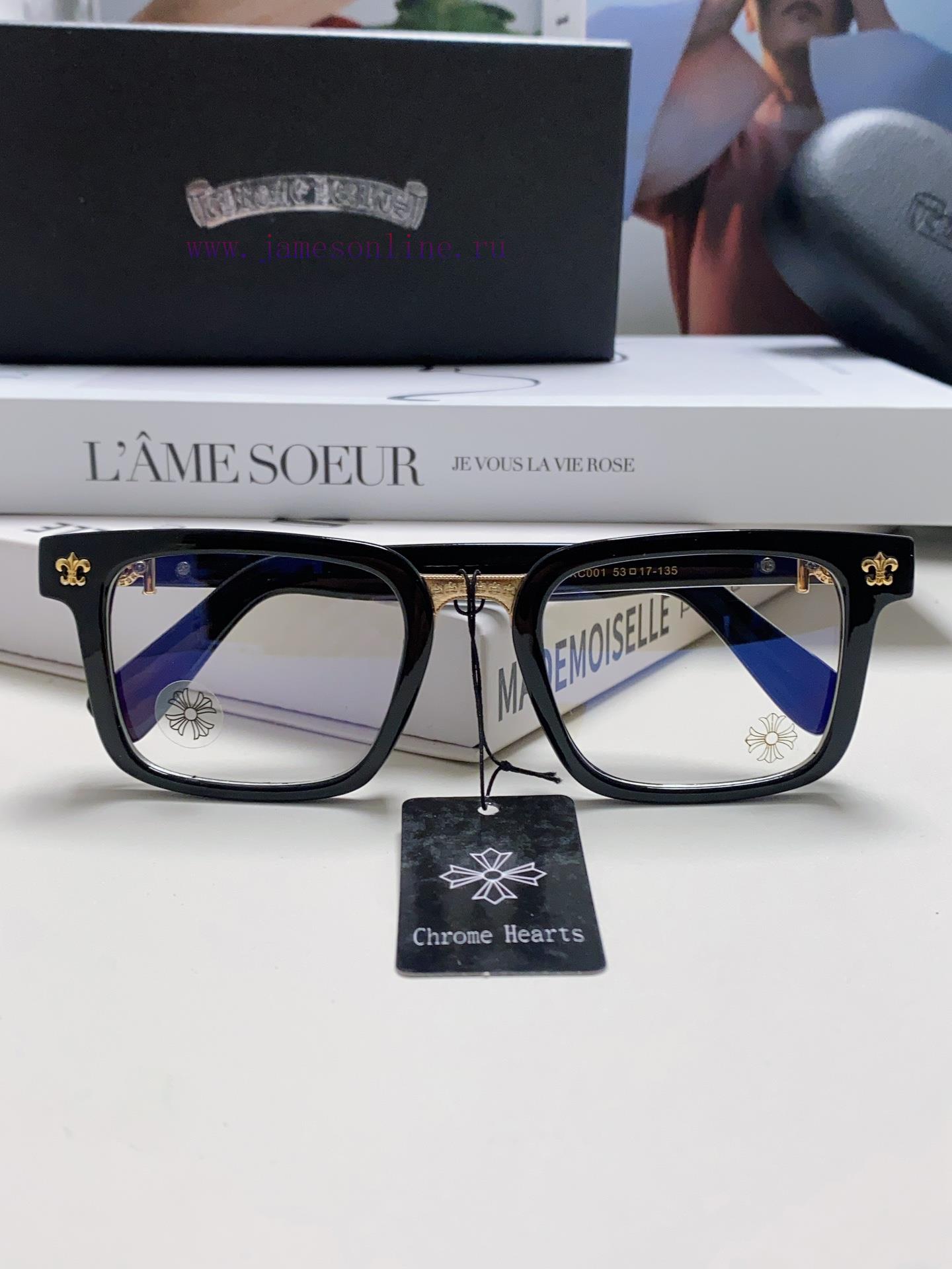 Chrome Hearts 2024 New Retro Black Eyeframe Men's Japanese Artistic Thick Frame Anti Blue Liuipa4fly - Image 8