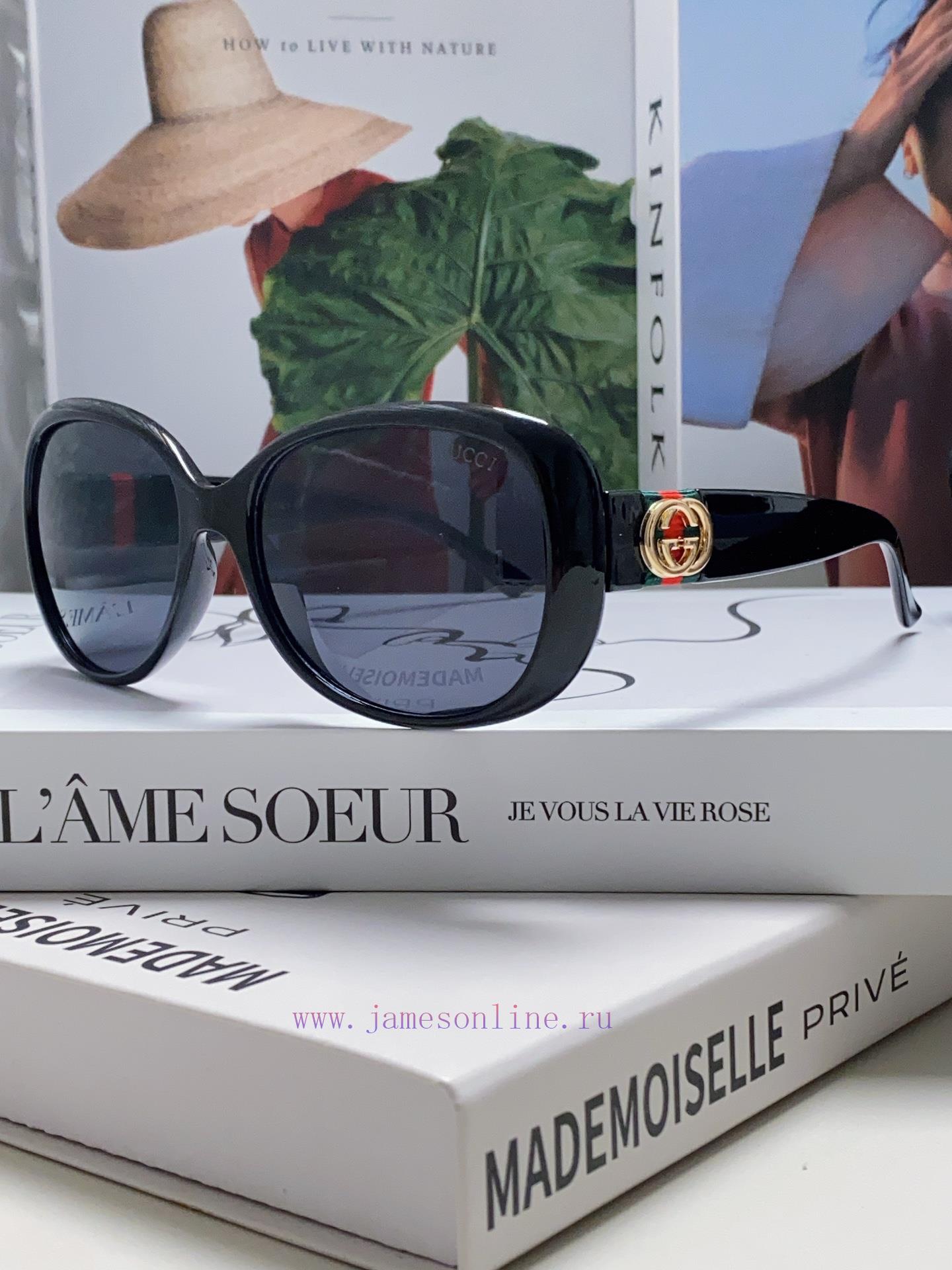 GucciGucci 2024 New Retro Thick Edge Sunglasses for Women, Long Face, Internet Celebrity, Eu1tb9lrvi
