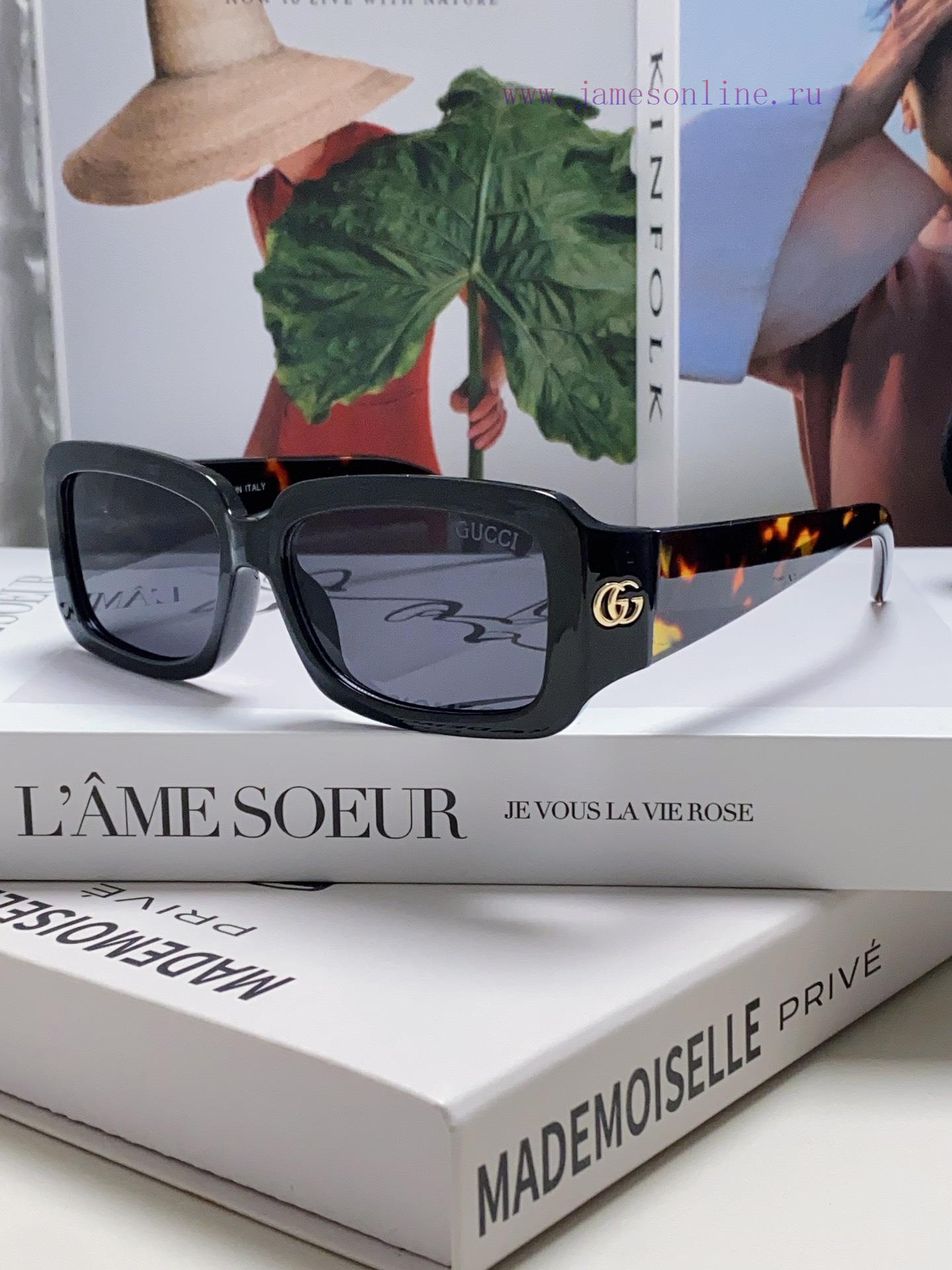 GucciGucci 2024 New Side Double Identification Board Black Rectangular Trendy Fashion Comfordyqac3k4 - Image 3