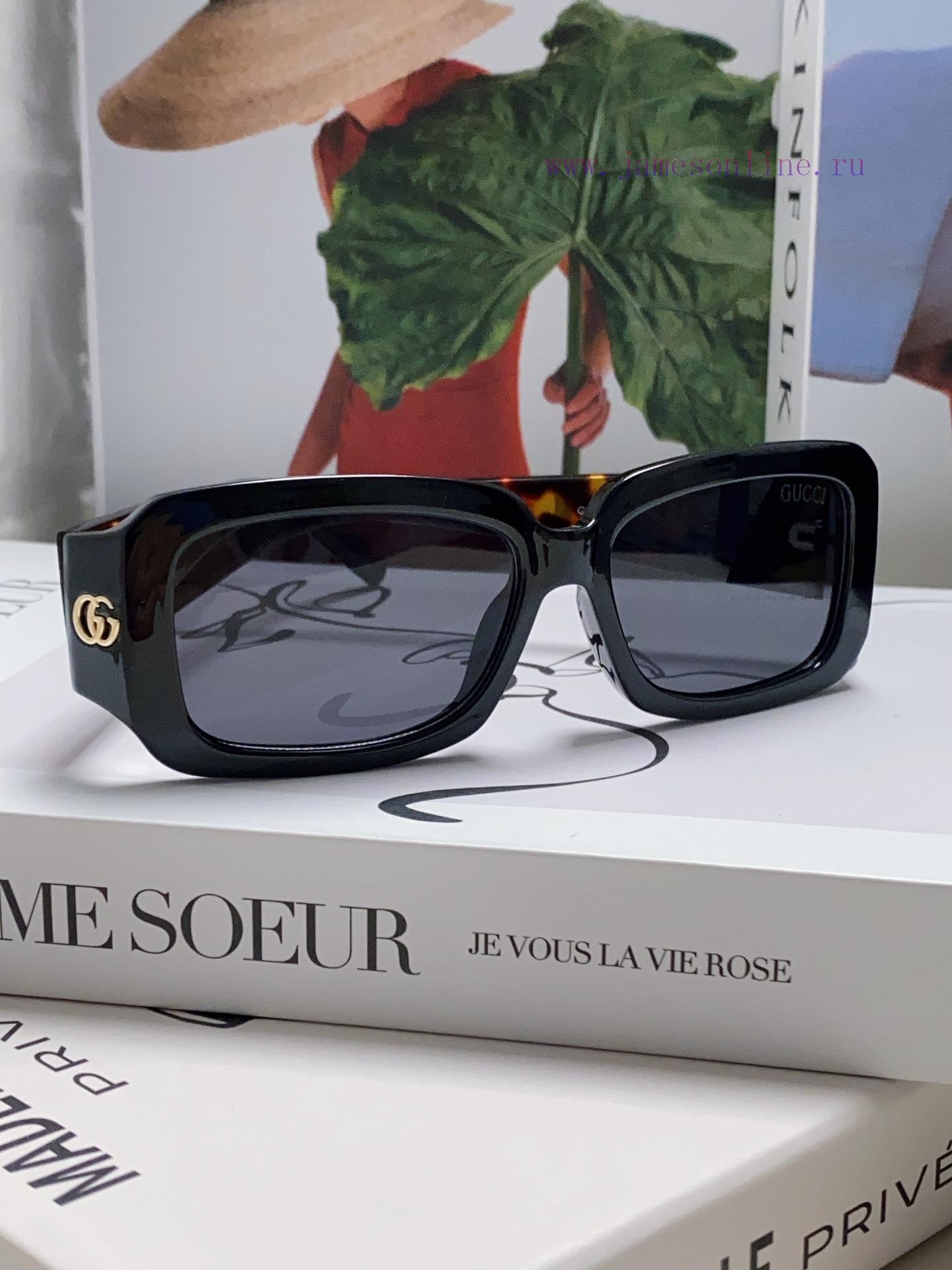 GucciGucci 2024 New Side Double Identification Board Black Rectangular Trendy Fashion Comfordyqac3k4 - Image 4