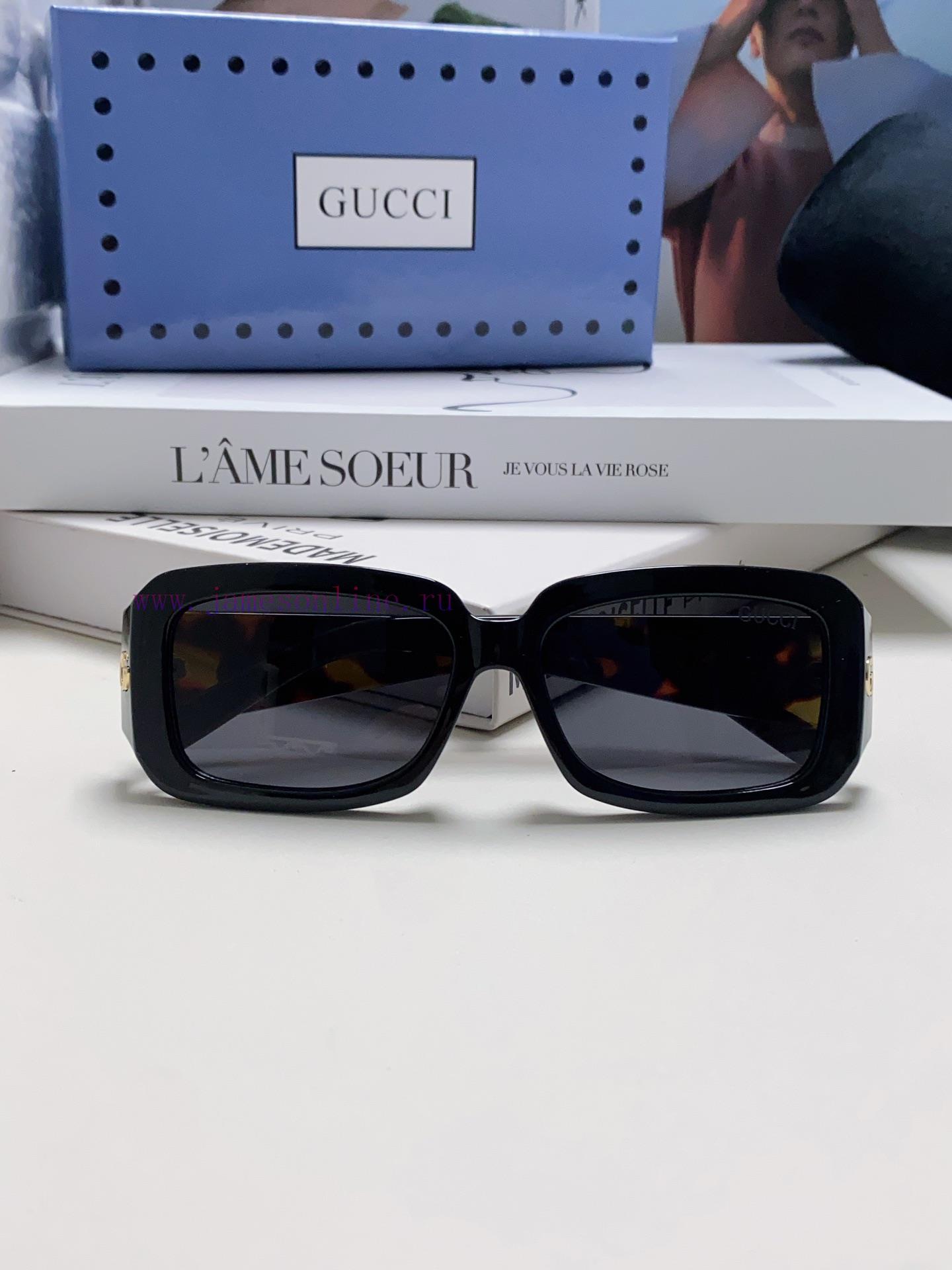 GucciGucci 2024 New Side Double Identification Board Black Rectangular Trendy Fashion Comfordyqac3k4 - Image 9