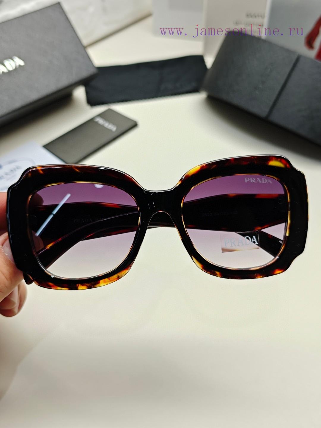 PRADA 2024 European and American Fashion Women's Large Box Face Covering Versatile Sun Eye E9bw6ssv4 - Image 8