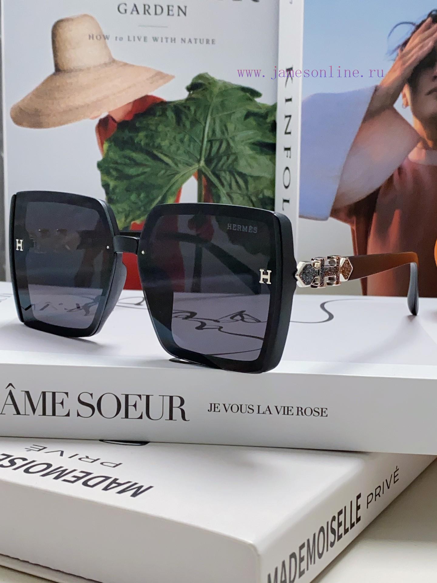 Hermes 2024 new women's high-definition sunglasses with high qualitySlicing frame, imported eohhrj1d - Image 4