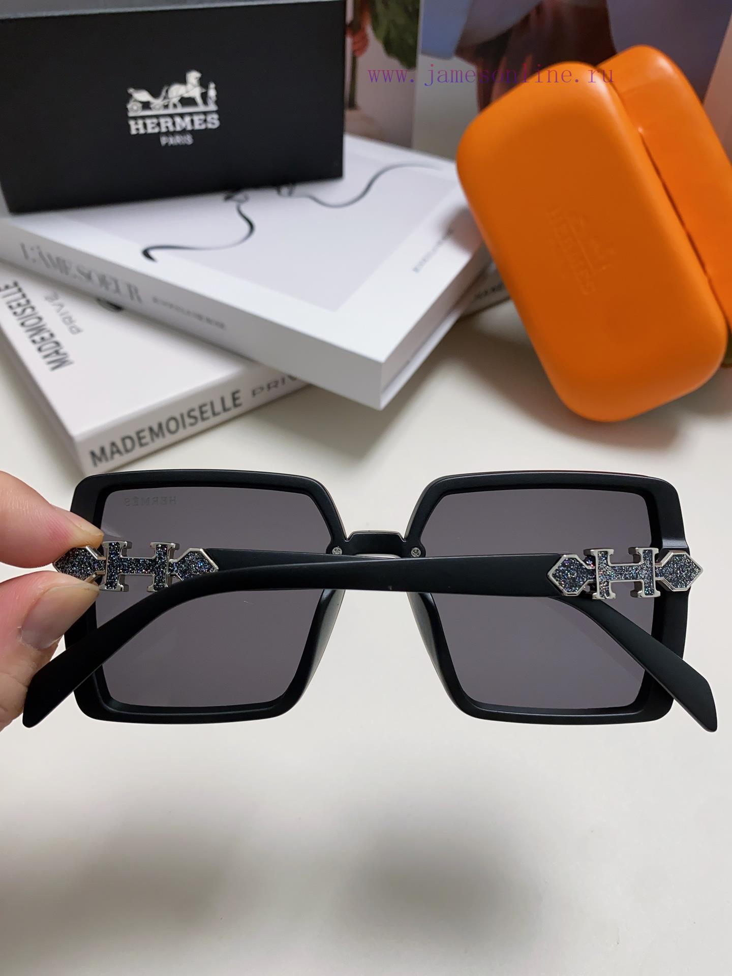 Hermes 2024 new women's high-definition sunglasses with high qualitySlicing frame, imported eohhrj1d - Image 8