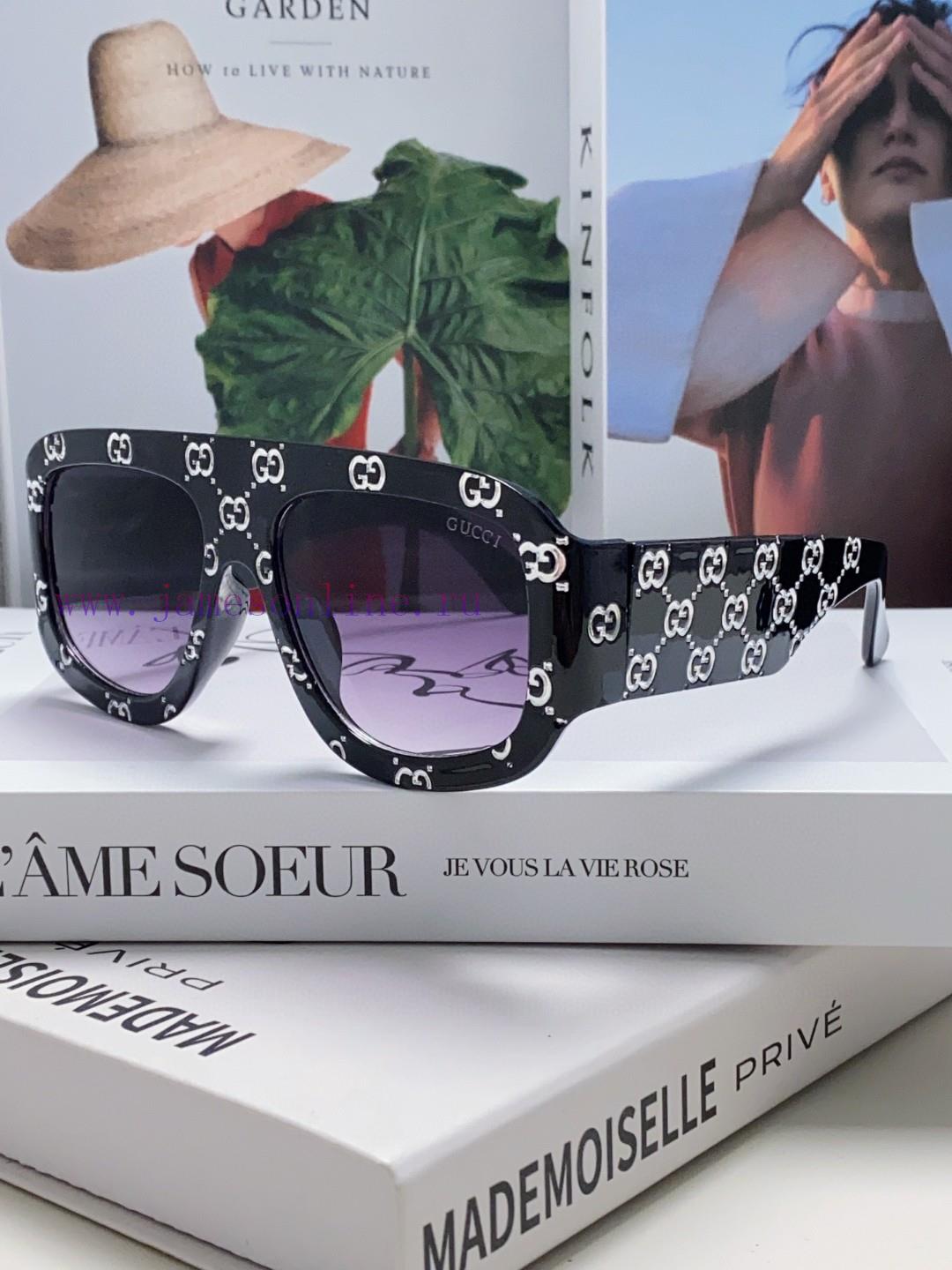 Gucci GUCCI2024 new fashionable printed ultra wide face mask anti UV sunglasses for women, p2bujb3mq - Image 3