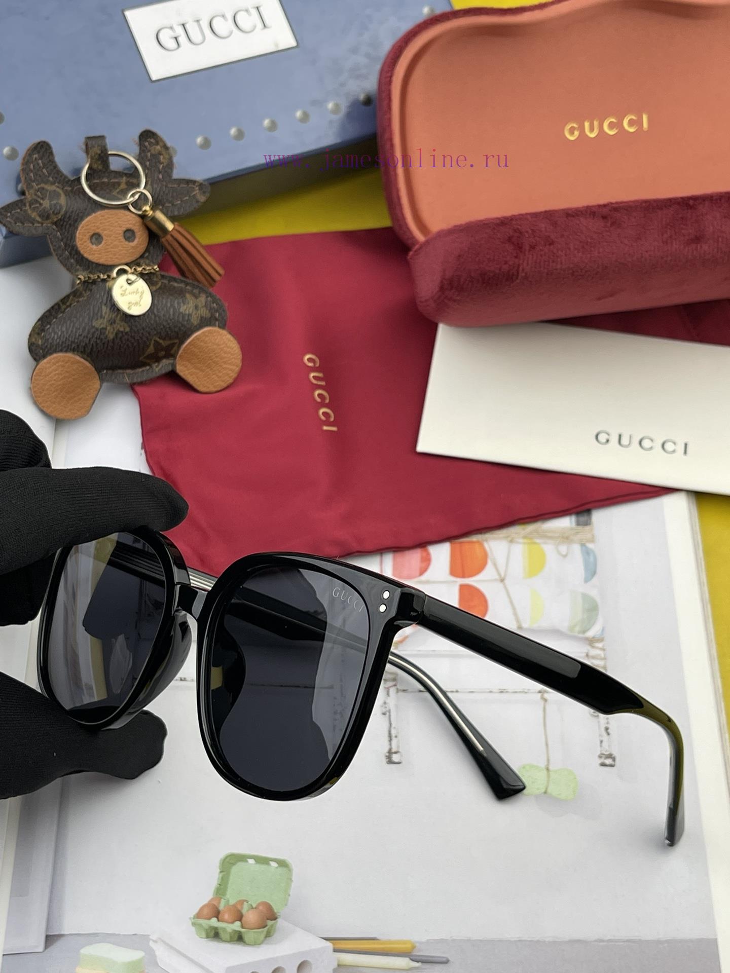 GUCCI GG Round Frame Sunglasses Perfect Quality Unique Design Suitable for Various Face Shapkjcuk8ie - Image 8