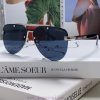 Prada 2024 new men's high-definition lens blackout pilot sunglasses frameless frame new fashmio9f32o