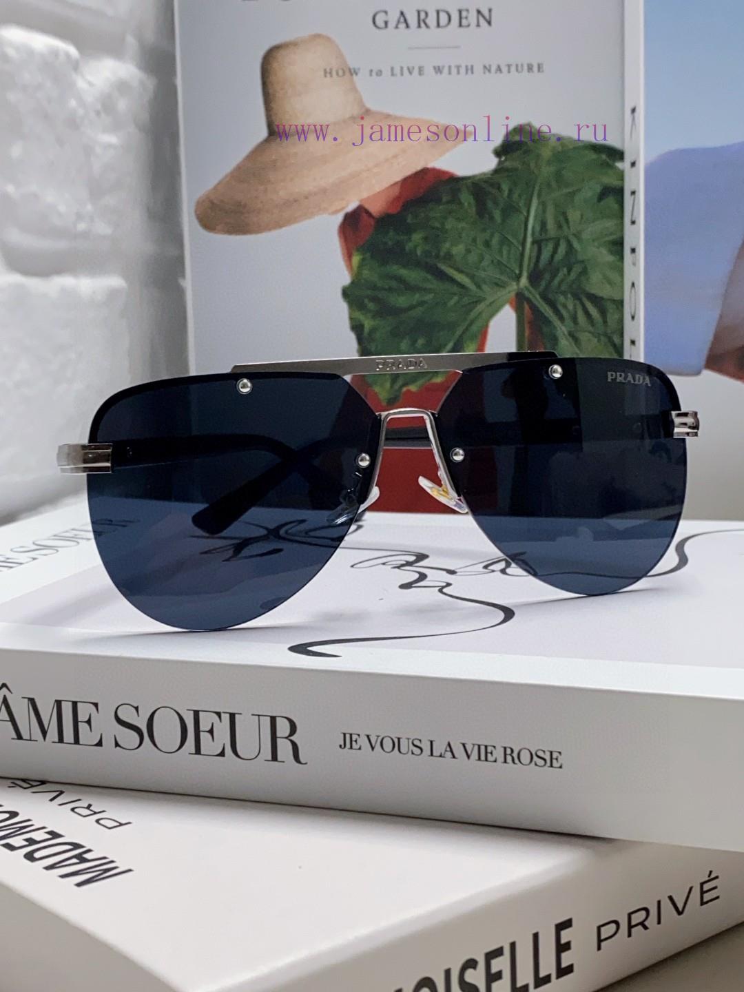 Prada 2024 new men's high-definition lens blackout pilot sunglasses frameless frame new fashmio9f32o - Image 3