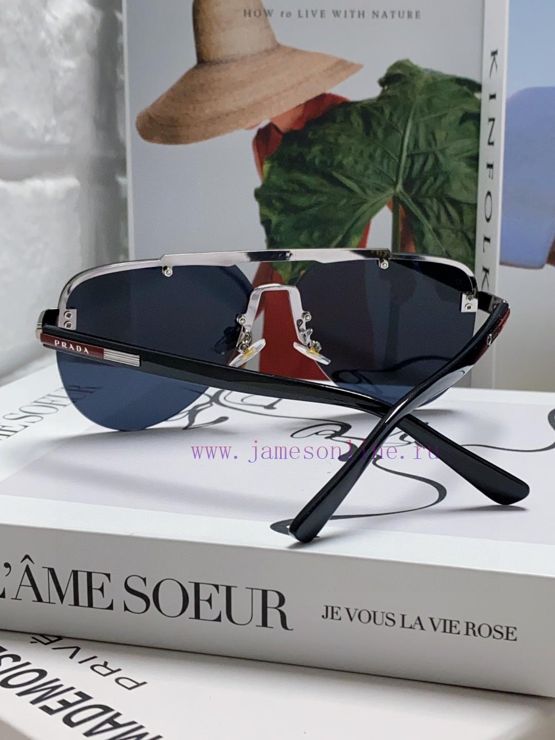 Prada 2024 new men's high-definition lens blackout pilot sunglasses frameless frame new fashmio9f32o - Image 4