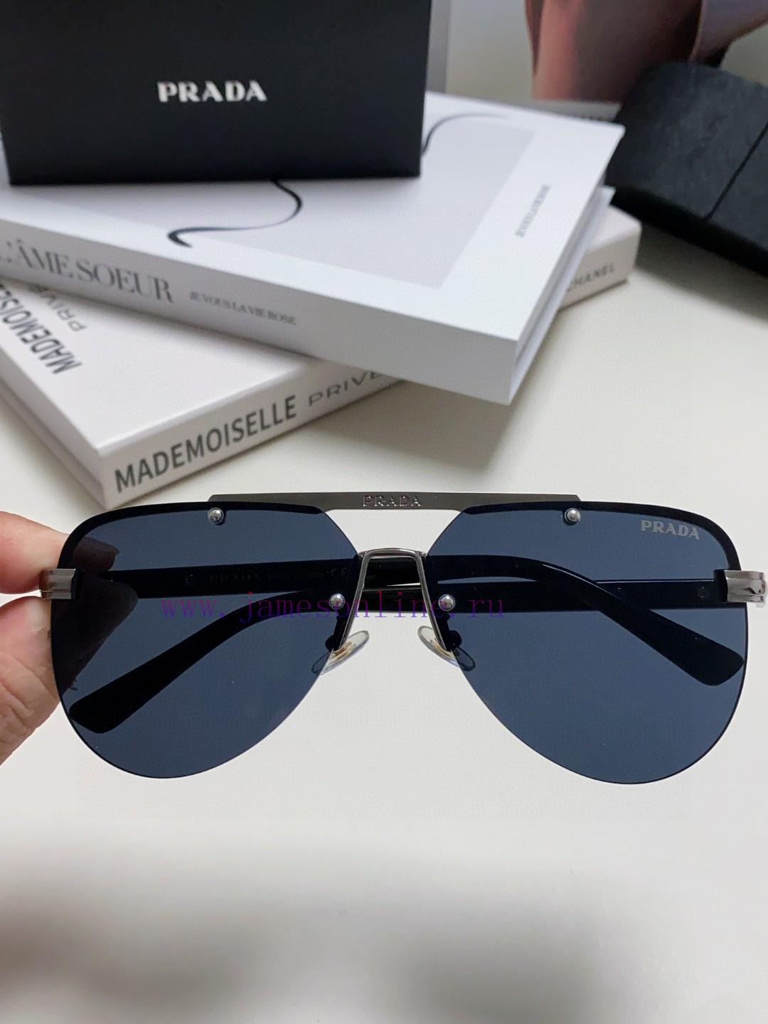 Prada 2024 new men's high-definition lens blackout pilot sunglasses frameless frame new fashmio9f32o - Image 5