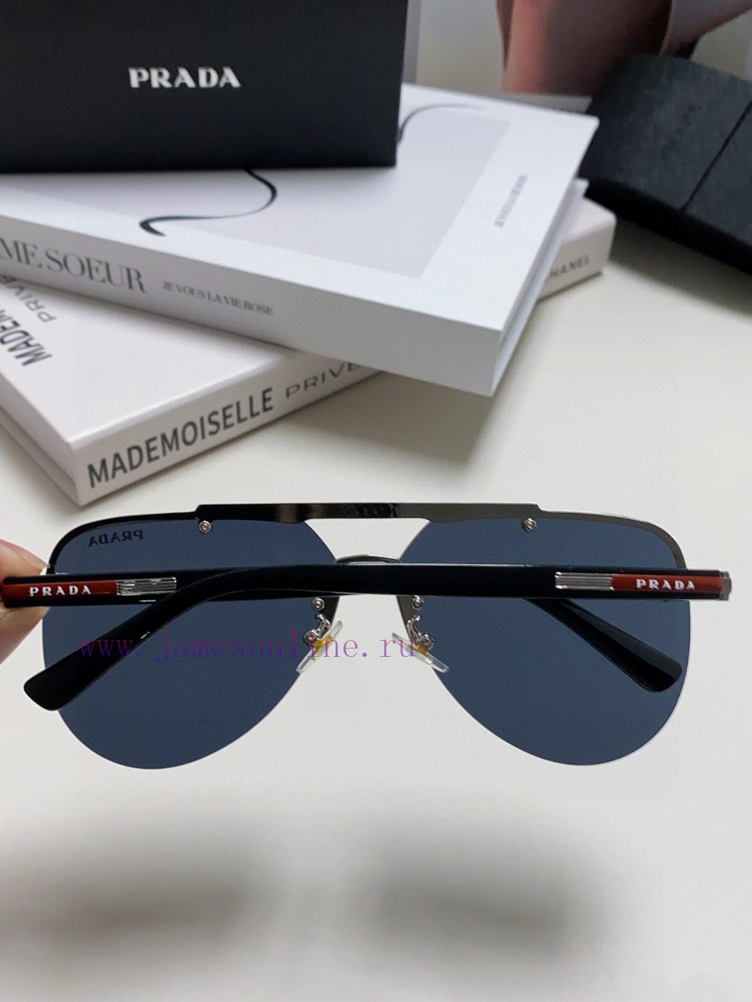 Prada 2024 new men's high-definition lens blackout pilot sunglasses frameless frame new fashmio9f32o - Image 6