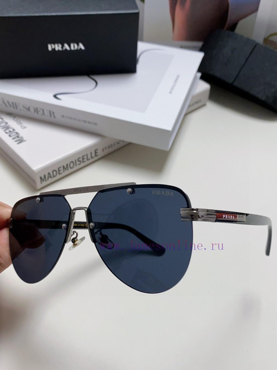 Prada 2024 new men's high-definition lens blackout pilot sunglasses frameless frame new fashmio9f32o - Image 7