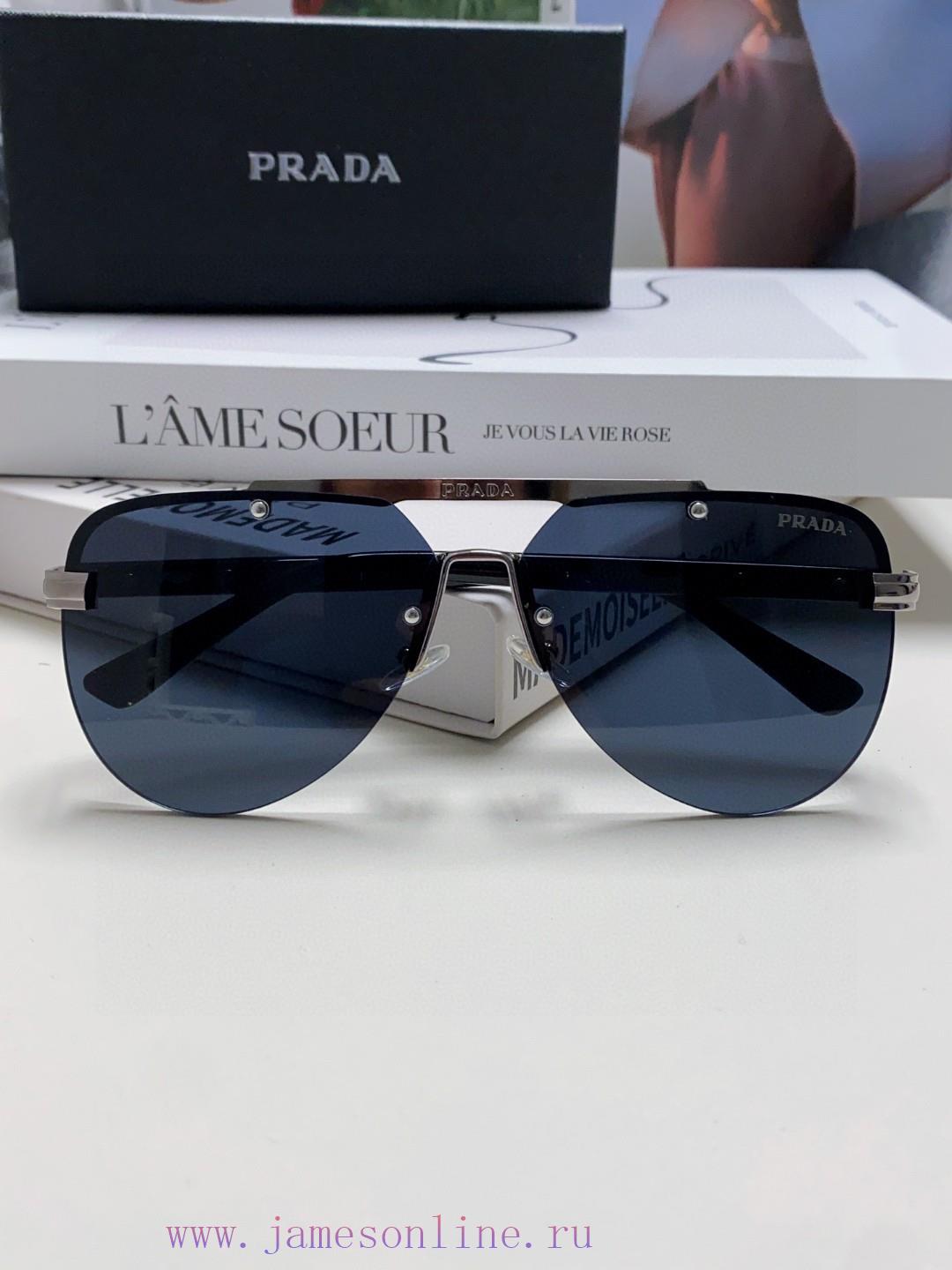 Prada 2024 new men's high-definition lens blackout pilot sunglasses frameless frame new fashmio9f32o - Image 8