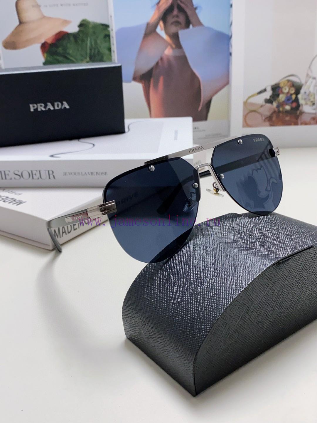 Prada 2024 new men's high-definition lens blackout pilot sunglasses frameless frame new fashmio9f32o - Image 9