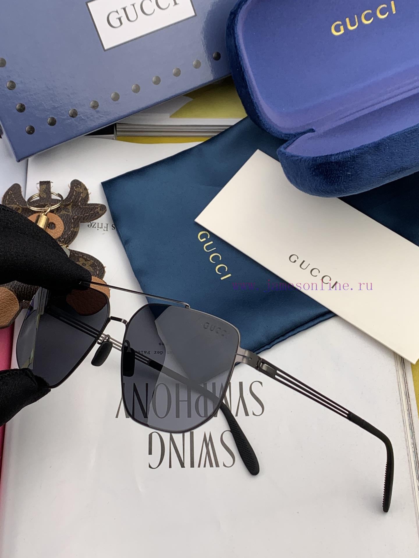 GUCCI 2024 new men's and women's couple sunglasses polygonal sunglasses IP electroplating ne9v2m2adc - Image 8