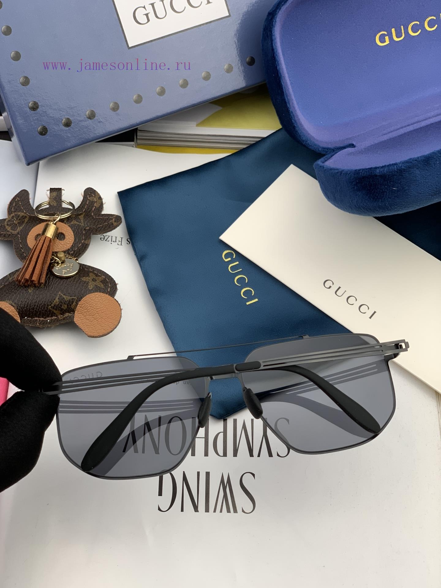 GUCCI 2024 new men's and women's couple sunglasses polygonal sunglasses IP electroplating ne9v2m2adc - Image 9