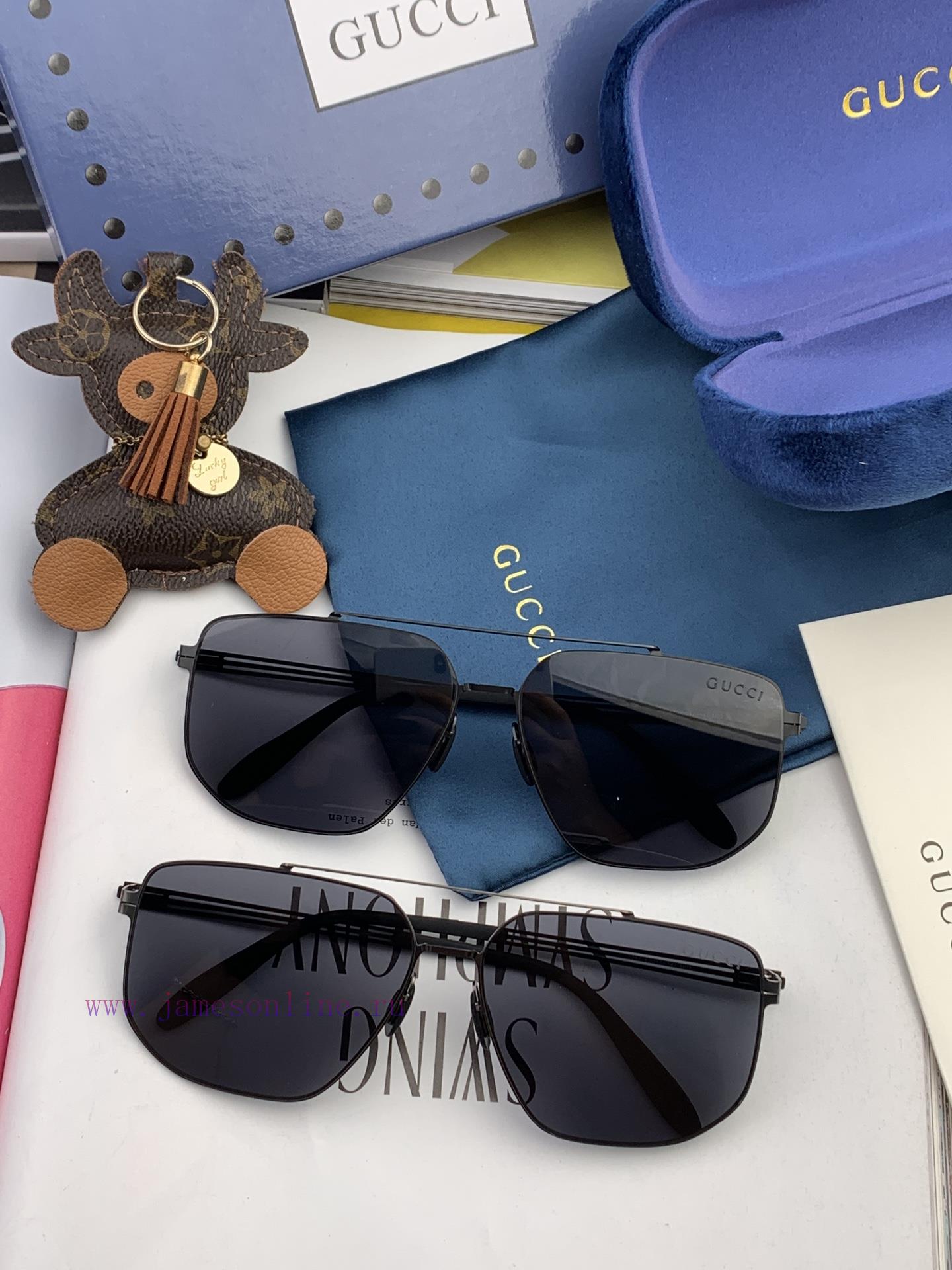 GUCCI 2024 new men's and women's couple sunglasses polygonal sunglasses IP electroplating ne9v2m2adc - Image 10