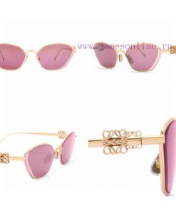 Loew 2024 new metal hexagonal sunglasses with 3.0 diamond cut lenses and gold accents on the7944y9bb
