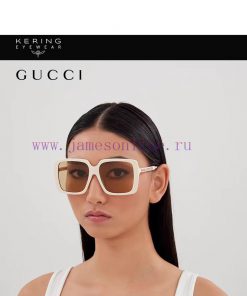 GUCCIGucci 2024 New Vintage Large Frame Romantic UV resistant Sunglasses GG0567 Women's Sungm173jicm