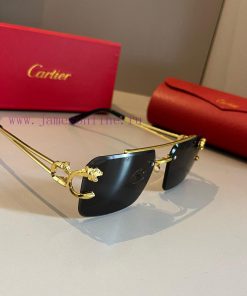 Cartier's precious sunglasses are made of metal material, PC frame, and have ten frameless lth6as817