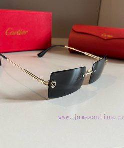 Cartier's precious sunglasses are made of metal material, PC frame, and have ten frameless l1o0ys724