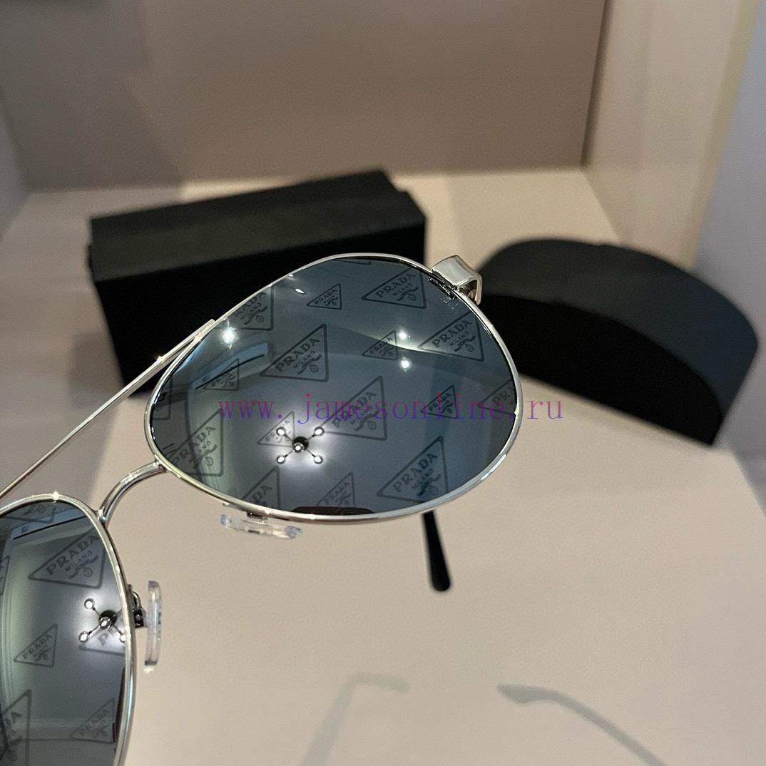 PRADA Sunglasses Sunglasses Pilot Double Beam Toad Mirror Triangle Logo, Men's and Women's 5w61z28m - Image 4