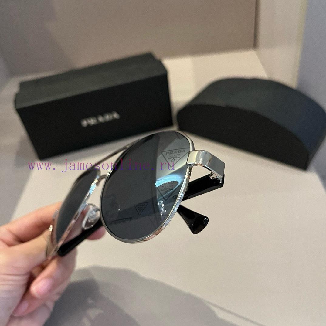 PRADA Sunglasses Sunglasses Pilot Double Beam Toad Mirror Triangle Logo, Men's and Women's 5w61z28m - Image 7