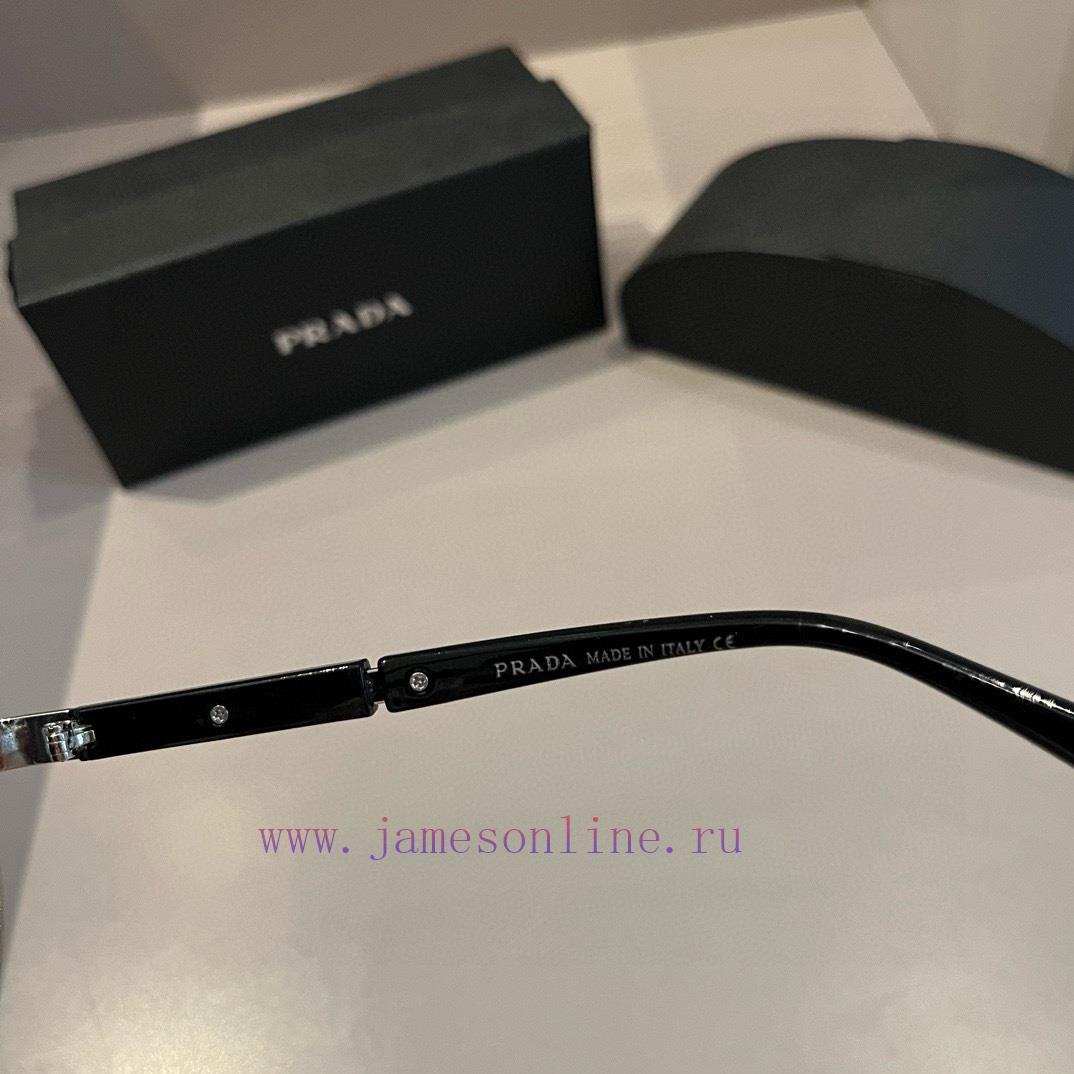 PRADA Sunglasses Sunglasses Pilot Double Beam Toad Mirror Triangle Logo, Men's and Women's 5w61z28m - Image 8