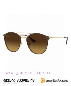 Rayban genuine male slim round frame double beam pilot female sunglasses RB3546hvbhdlnc
